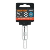 Dado largo de 1/4', 6 puntas, cuadro 3/8', Truper 100919