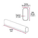 Tubo ovalado de 3.0 m negro para closet, Hermex 46584