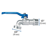 Llave de esfera de latón 1/2', 115 g, s/adaptador, Foset 45968