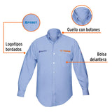 Camisa azul para caballero, manga larga talla G, Truper 60346