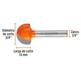 Broca para router, media caña, 3/4' 11463