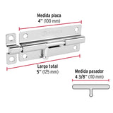 Pasador de barril de acero cromo 5', Hermex 45730