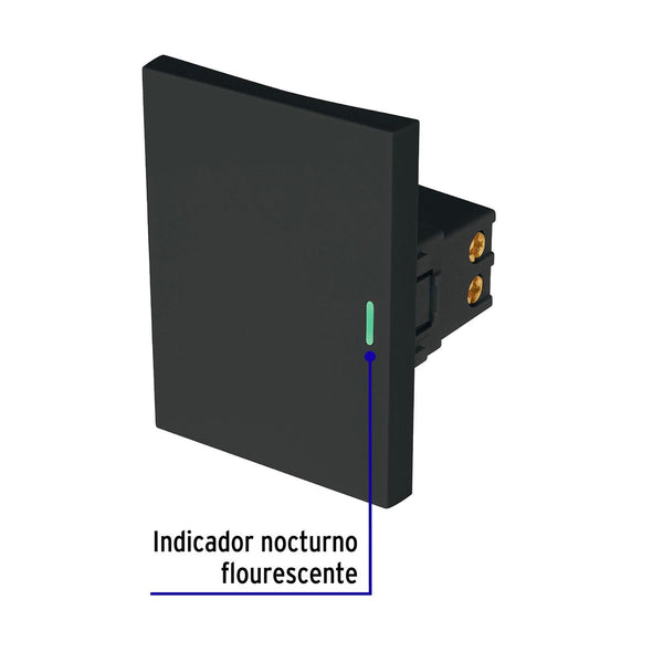 Interruptor sencillo negro de 3 módulos, línea Lisboa, Volteck 47875