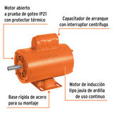 Motor eléctrico monofásico de 3/4 HP, alta velocidad, Truper 102310