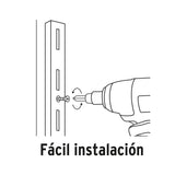 Cremallera sencilla blanca para ménsulas planas, 1m Fiero 47710