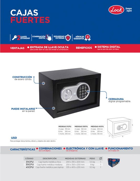 Caja fuerte metálica para laptop de 41 cm Lock 41CFU