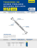 Tensor de acero forjado quijada - quijada 3/8" x 6", Surtek TEN36Q