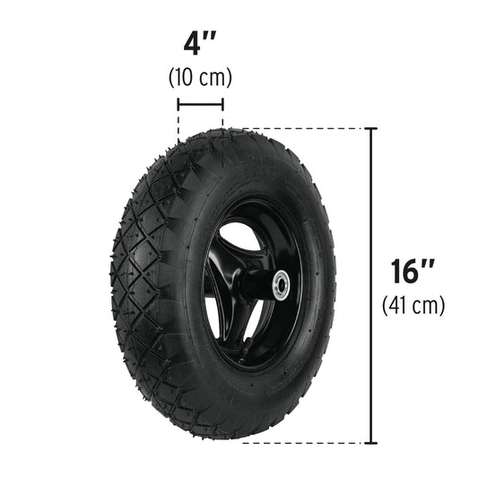 Carretilla 5.5 ft3 roja Neumática, bastidor tubular, Pretul 20627