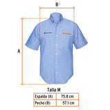 Camisa azul para caballero, manga corta talla M, Truper 60349