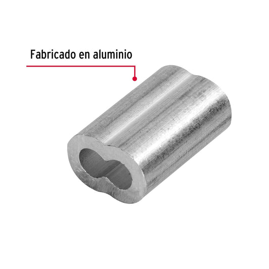 Bolsa con 50 casquillos dobles de aluminio, 3/32', Fiero 48364