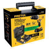 Kit rotomartillo inalámbrico 1/2' 20V y 32 accesorios Pretul 29000