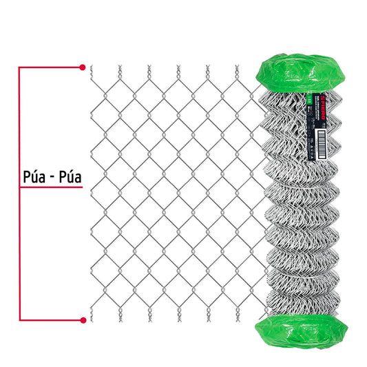 Rollo 20m x 1.75 m malla ciclónica calibre 11 abertura 69 mm, Fiero 42945