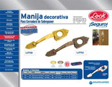 Jaladera decorativa para sobreponer latón brillante Lock LJ77LB