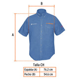 Camisa de mezclilla para caballero, manga corta talla CH, Truper 60340