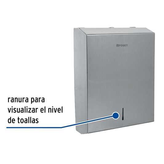 Dispensador de acero inox. para toallas de papel, Foset 47933