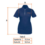Playera tipo polo azul, para dama, talla G, Truper 60472