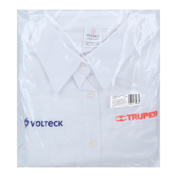 Camisa blanca para dama, manga larga talla CH, Truper 63106