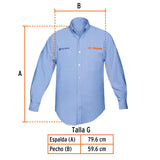 Camisa azul para caballero, manga larga talla G, Truper 60346