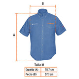 Camisa de mezclilla para caballero, manga corta talla M, Truper 60341