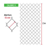 Rollo 20 m x 2 m malla ciclónica calibre 11 abertura 55 mm, Fiero 42936
