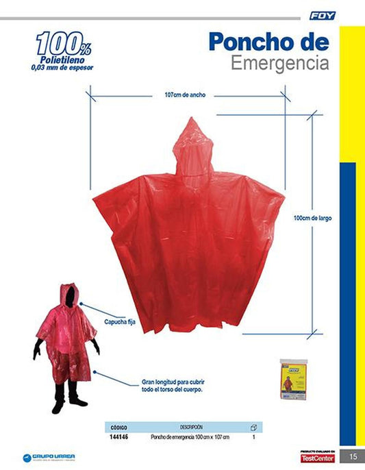 Poncho para emergencias unitalla Foy 144146