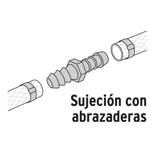 Cople inserción de latón para poliducto negro, 3/4' Foset 49645