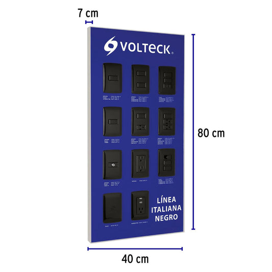 Exhibidor línea italiana negro Volteck 57062
