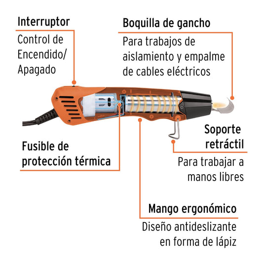 Mini pistola de calor 350 W, profesional, Truper 102578