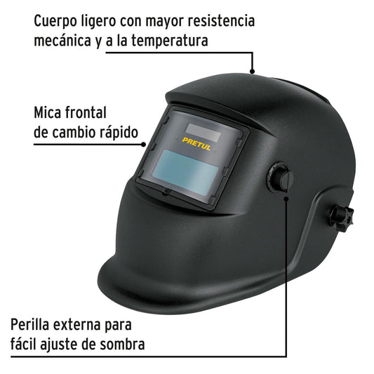 Careta electrónica para soldar, sombra 11, Pretul 28145