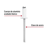 Bolsa c/50 remaches 3/16'x1/2' blancos de aluminio, ala 3/8', Fiero 46580