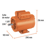 Motor eléctrico monofásico de 1 1/2 HP, alta velocidad, Truper 102312