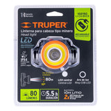 Linterna de minero LED/COB 80 lm recargable, Truper 102150