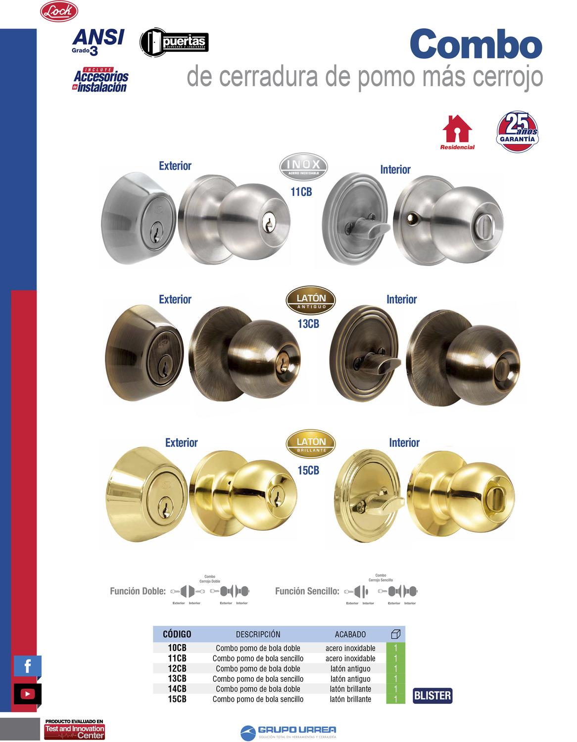 Pomo De Puerta Plano De Acero Inoxidable Knobonly, 2 Unidade | Meses