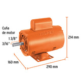 Motor eléctrico monofásico de 1/2 HP, baja velocidad, Truper 102303