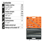 Juego de 73 herramientas cuadro 3/8' std y mm para mecánico, Truper 102389