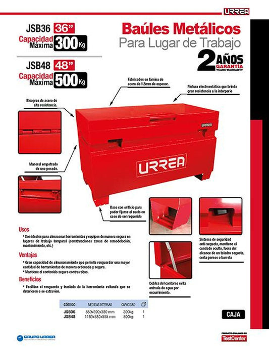 Baúl de 36" para lugar de trabajo Urrea JSB36