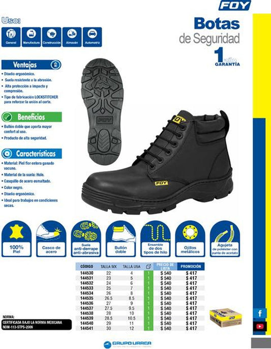 Bota de seguridad 8 1/2 Foy 144539