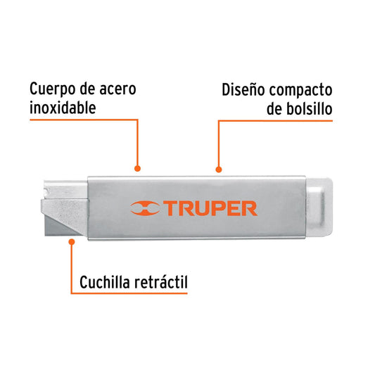 Navaja de costilla con cuerpo metálico, Truper 102494