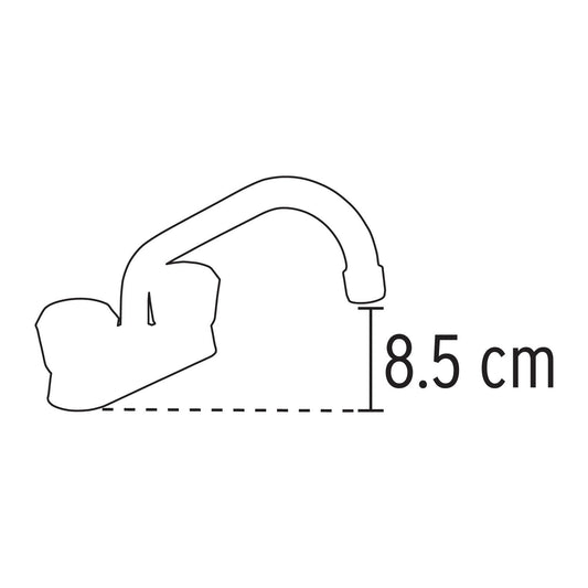 Mezcladora p/lavabo,manerales acrilico,cuello tubular Foset 47685