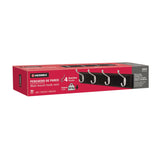 Perchero negro para pared con 4 ganchos satinados Hermex 49624