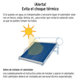 Calentador solar de agua de 8 tubos 92 L, 2 personas, Foset 45274