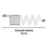 Manguera tipo resorte para compresor, 15 m x 1/4', Pretul 20660