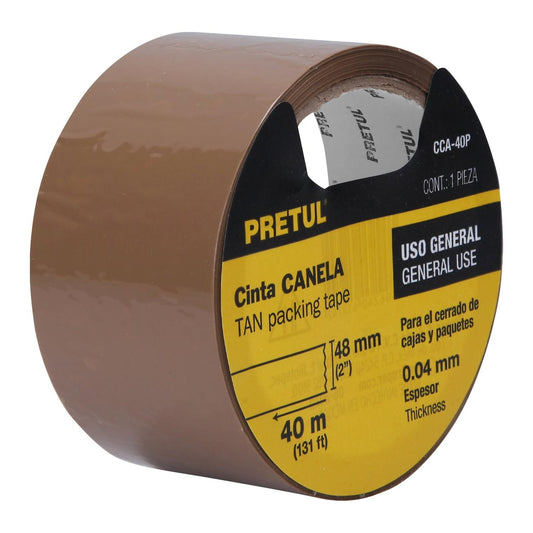 Cinta de empaque 48 mm x 40 m canela, Pretul 20524