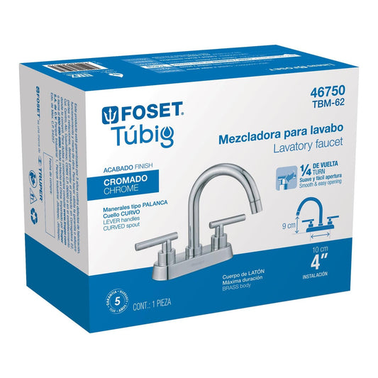 Mezcladora p/lavabo, bar, manerales palanca, cromo, Foset 46750