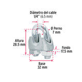 Bolsa con 40 nudos (perros) de hierro para cable de 1/4', Fiero 40706