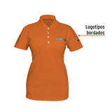 Playera tipo polo naranja, para dama, talla CH, Truper 60471