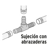 Tee inserción de latón para poliducto negro, 1' Foset 49643