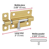 Pasador de barril de acero latón 3', Hermex 45722