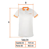 Playera tipo polo dry fit blanca, para caballero talla CH, Truper 69973