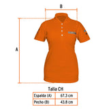 Playera tipo polo naranja, para dama, talla CH, Truper 60471